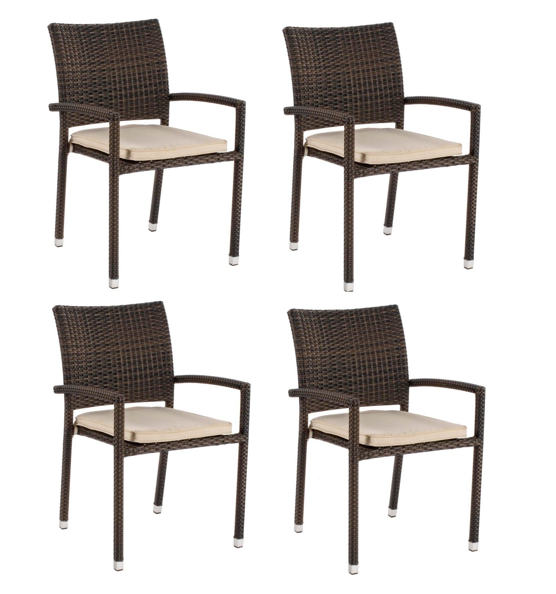 Set di 4 sedie da giardino Quiki Marrone