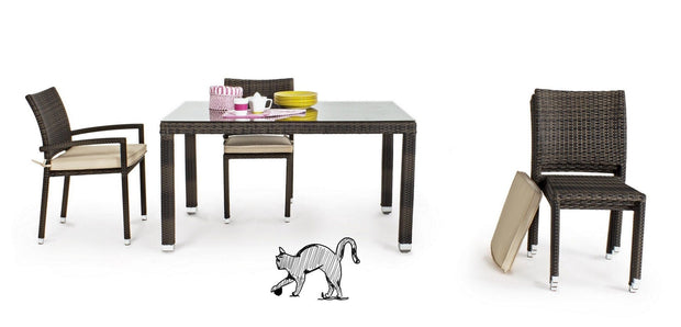 Set di 4 sedie da giardino Quiki Marrone (1)