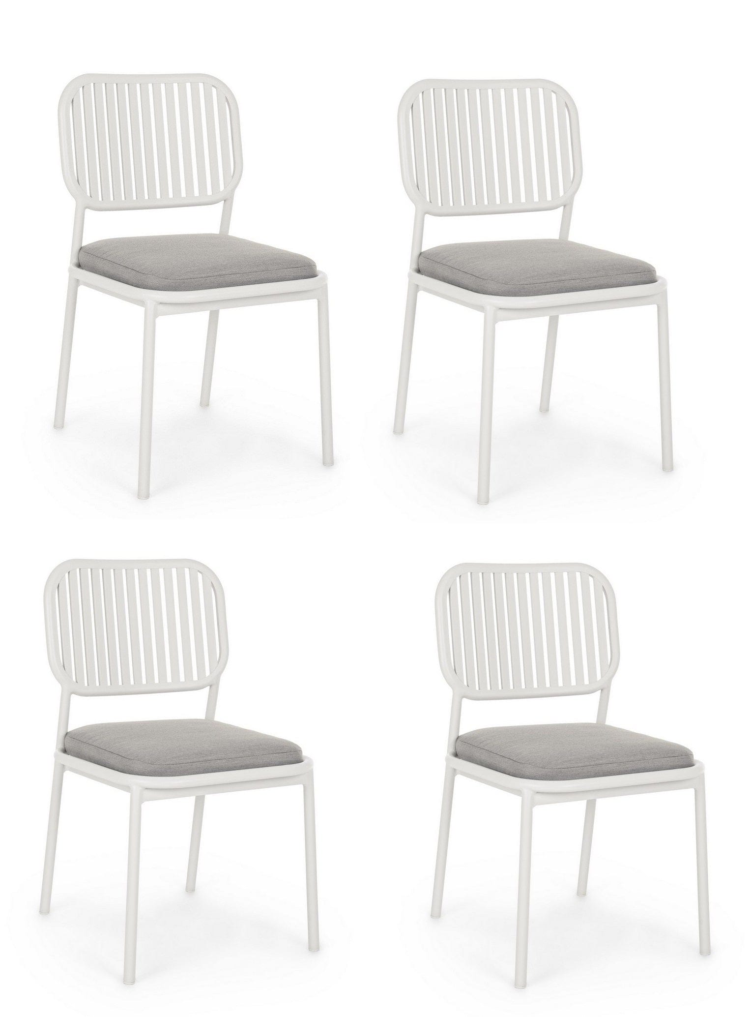 Set di 4 sedie da giardino Rodrigo Bianco