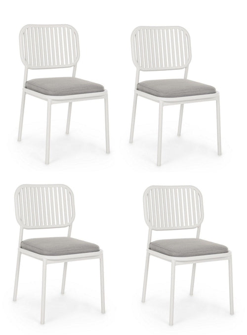 Set di 4 sedie da giardino Rodrigo Bianco