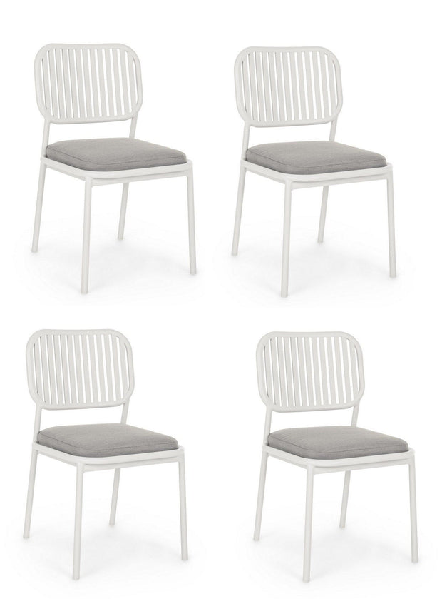 Set di 4 sedie da giardino Rodrigo Bianco