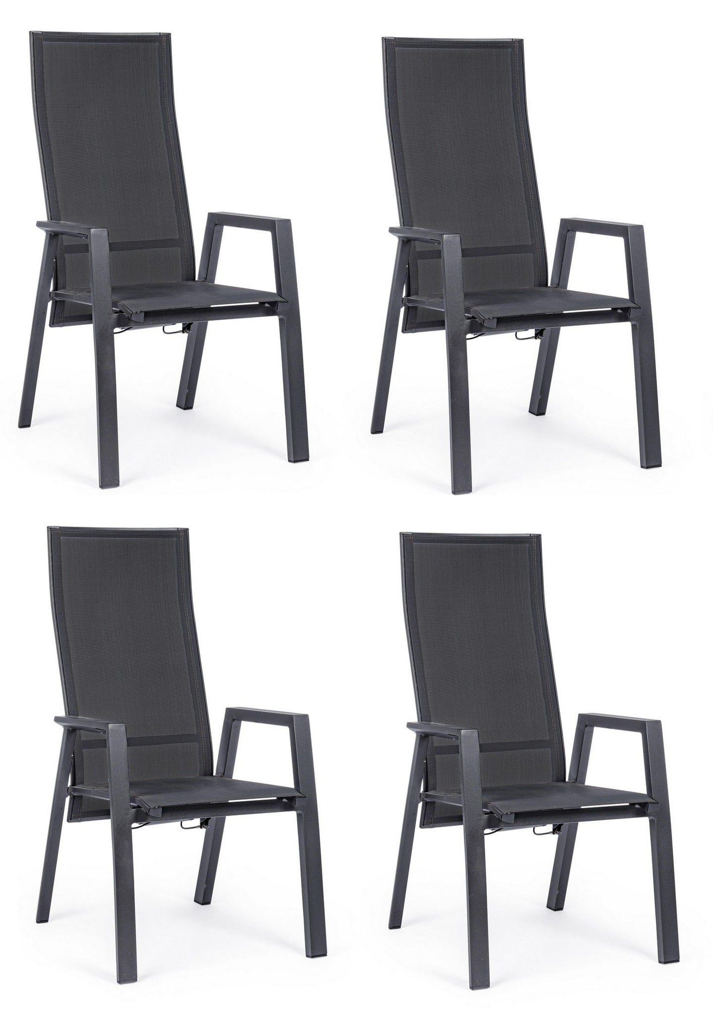Set di 4 sedie da giardino Steven Antracite