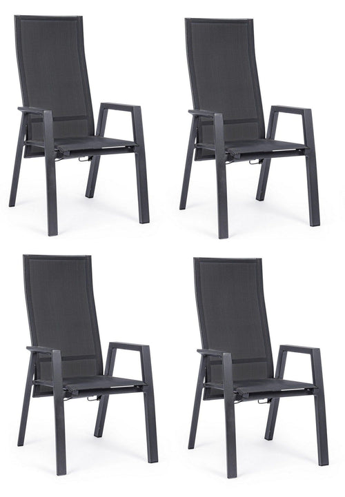 Set di 4 sedie da giardino Steven Antracite