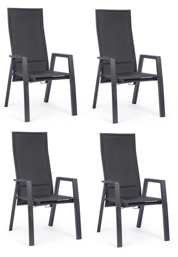 Set di 4 sedie da giardino Steven Antracite
