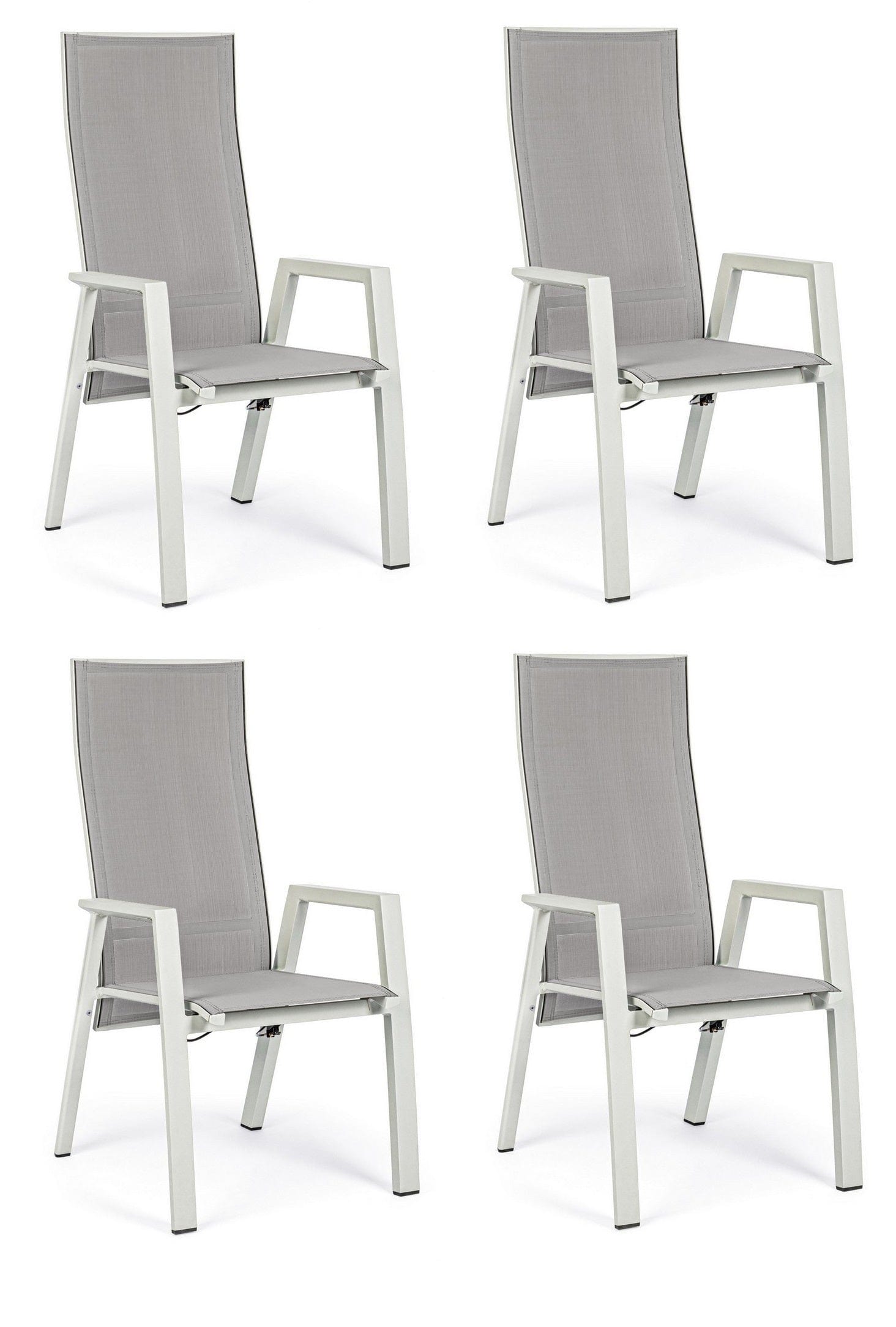Set di 4 sedie da giardino Steven Grigio
