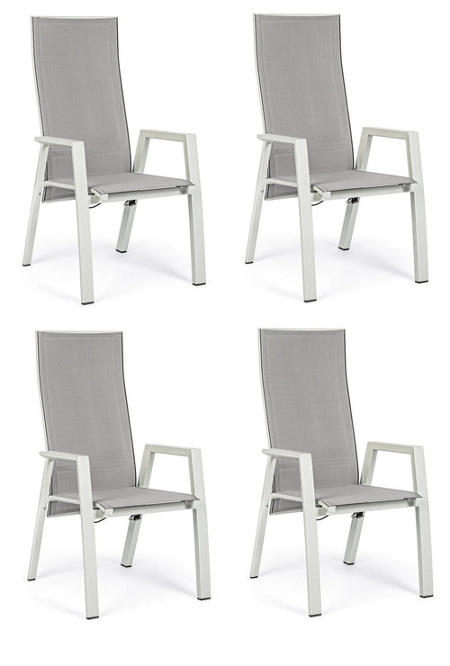 Set di 4 sedie da giardino Steven Grigio