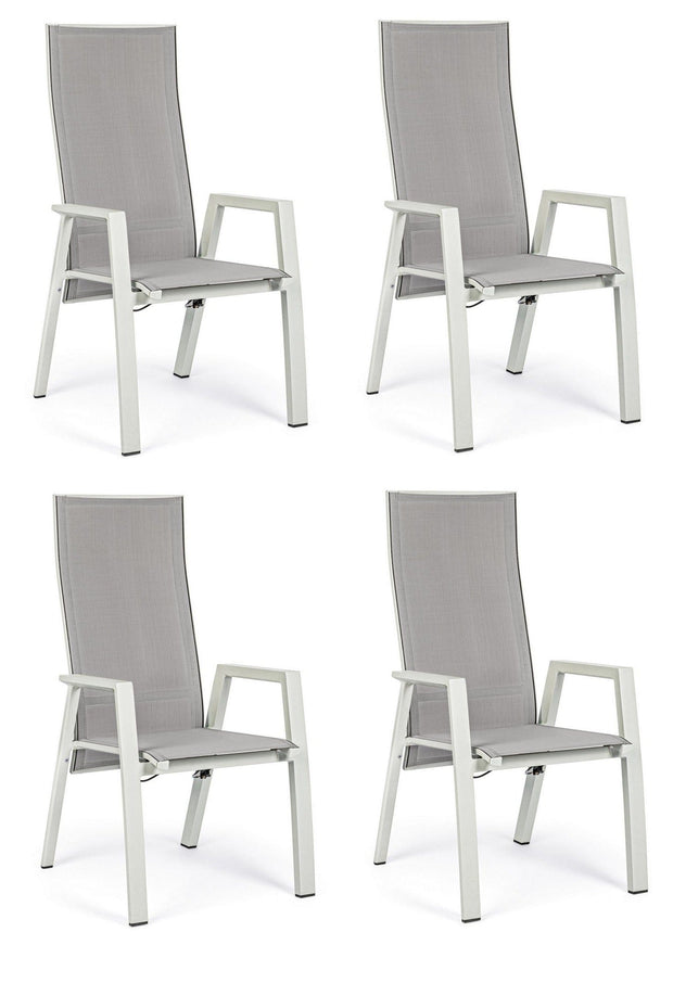 Set di 4 sedie da giardino Steven Grigio