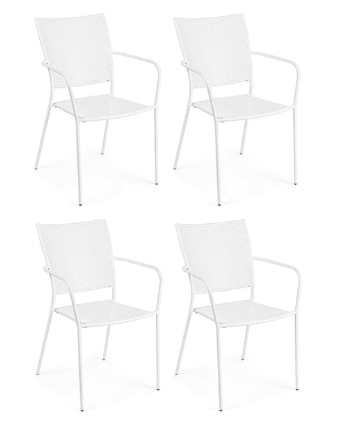 Set di 4 sedie da giardino Wendy Bianco
