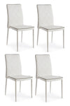 Set di 4 sedie da pranzo in ecopelle Achille Bianco
