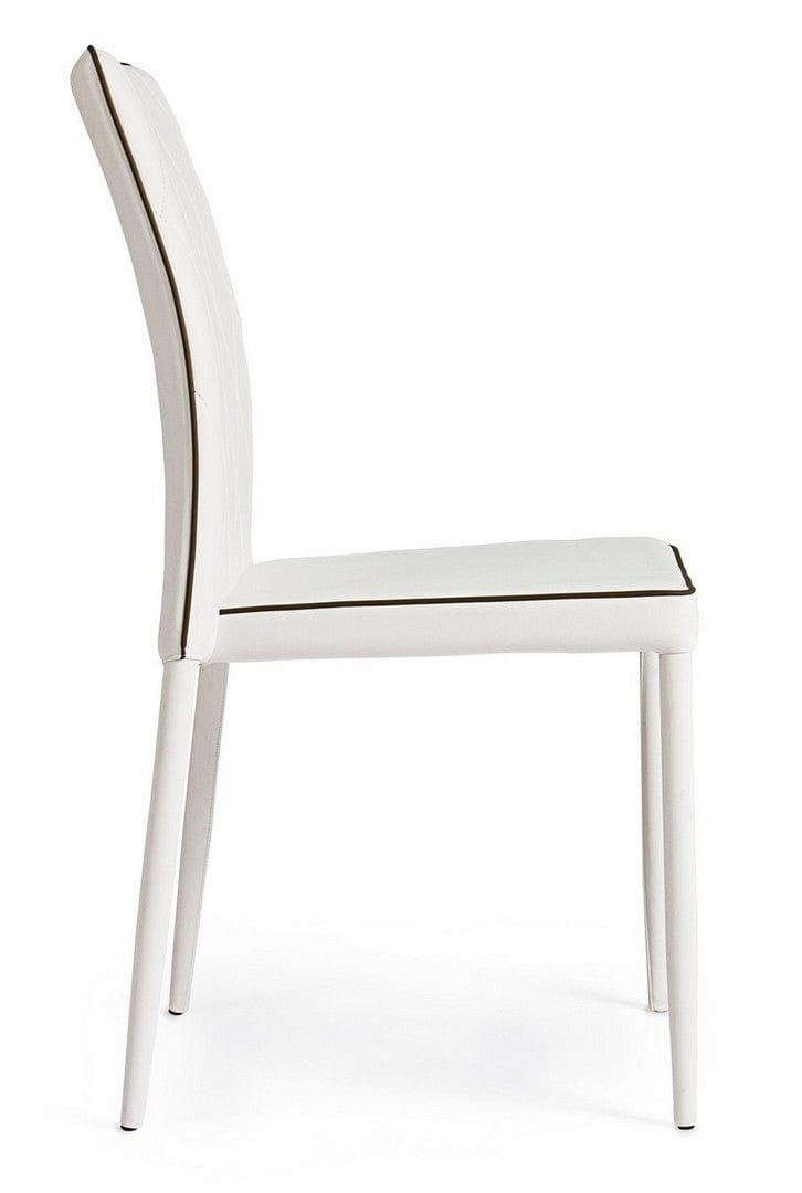 Set di 4 sedie da pranzo in ecopelle Achille Bianco (4)