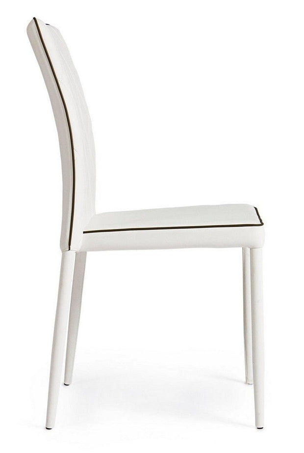 Set di 4 sedie da pranzo in ecopelle Achille Bianco (4)