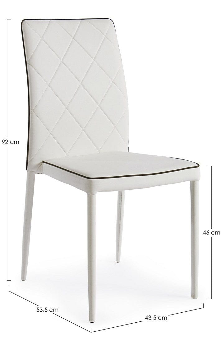 Set di 4 sedie da pranzo in ecopelle Achille Bianco (7)