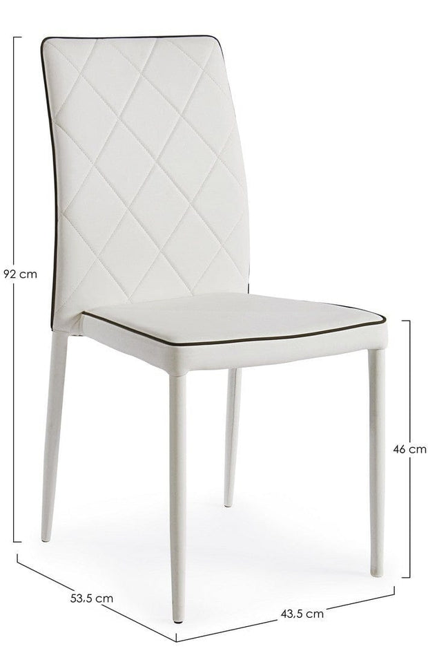 Set di 4 sedie da pranzo in ecopelle Achille Bianco (7)