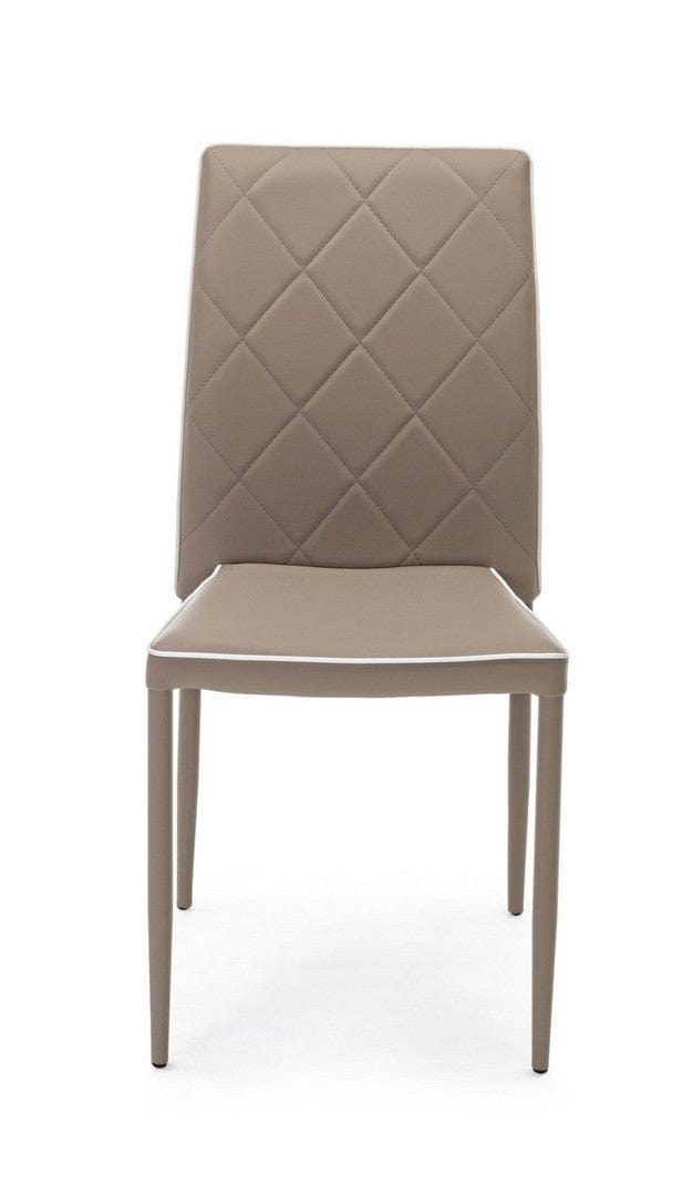 Set di 4 sedie da pranzo in ecopelle Achille Cappuccino (2)