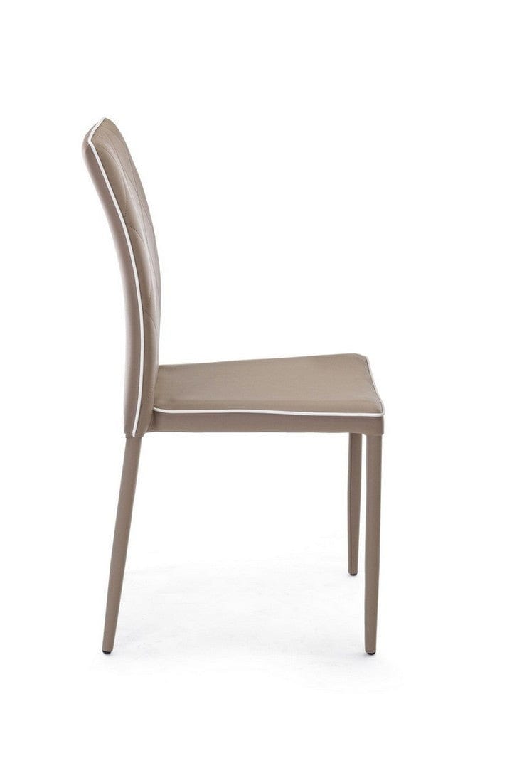 Set di 4 sedie da pranzo in ecopelle Achille Cappuccino (4)