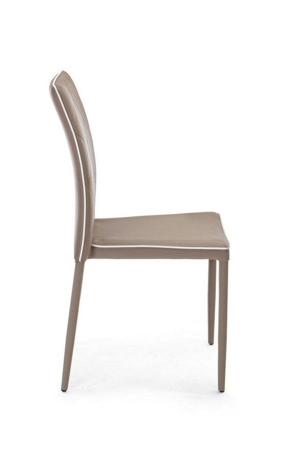 Set di 4 sedie da pranzo in ecopelle Achille Cappuccino (4)