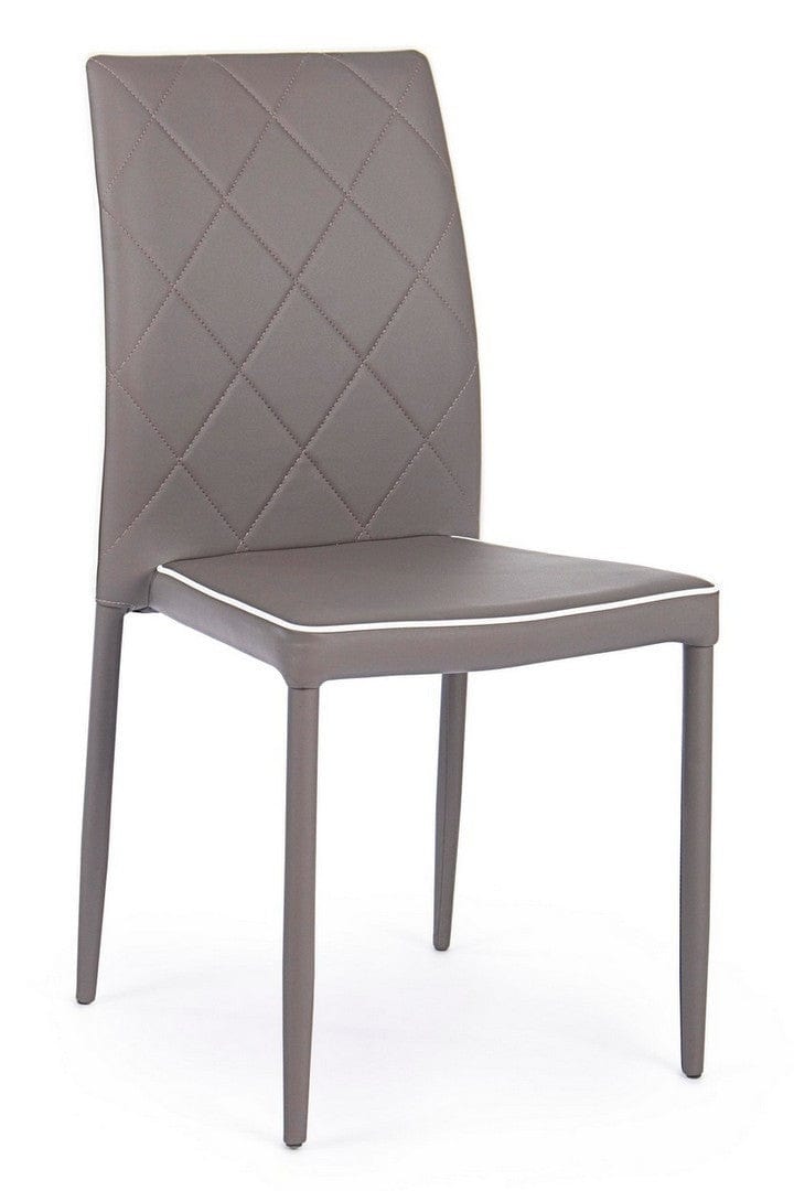 Set di 4 sedie da pranzo in ecopelle Achille Cappuccino (1)