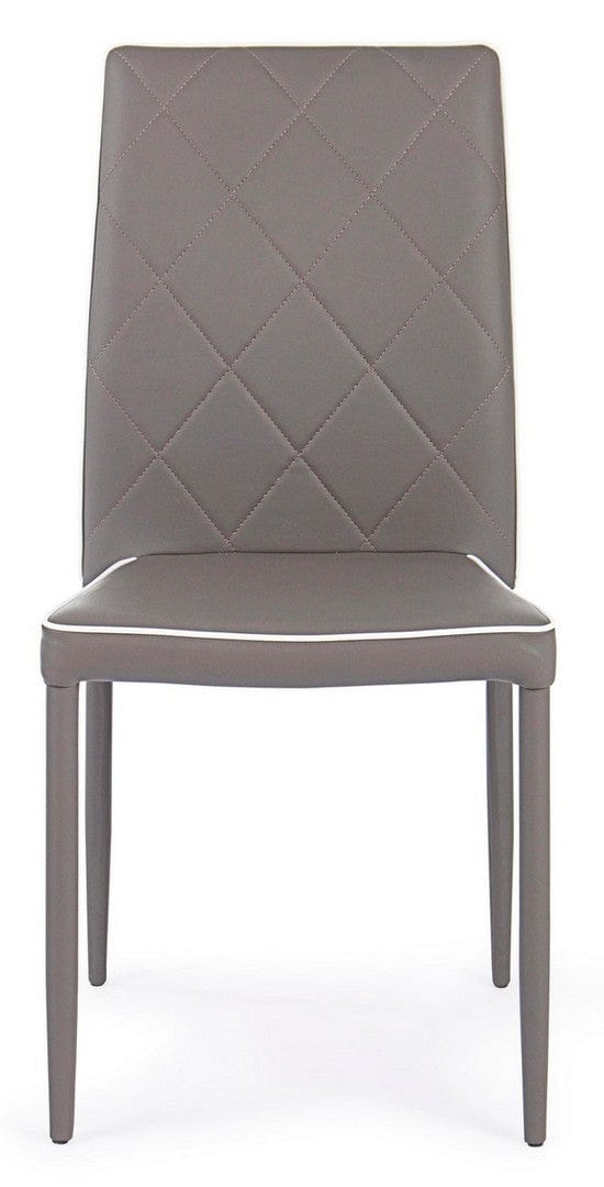Set di 4 sedie da pranzo in ecopelle Achille Cappuccino (2)