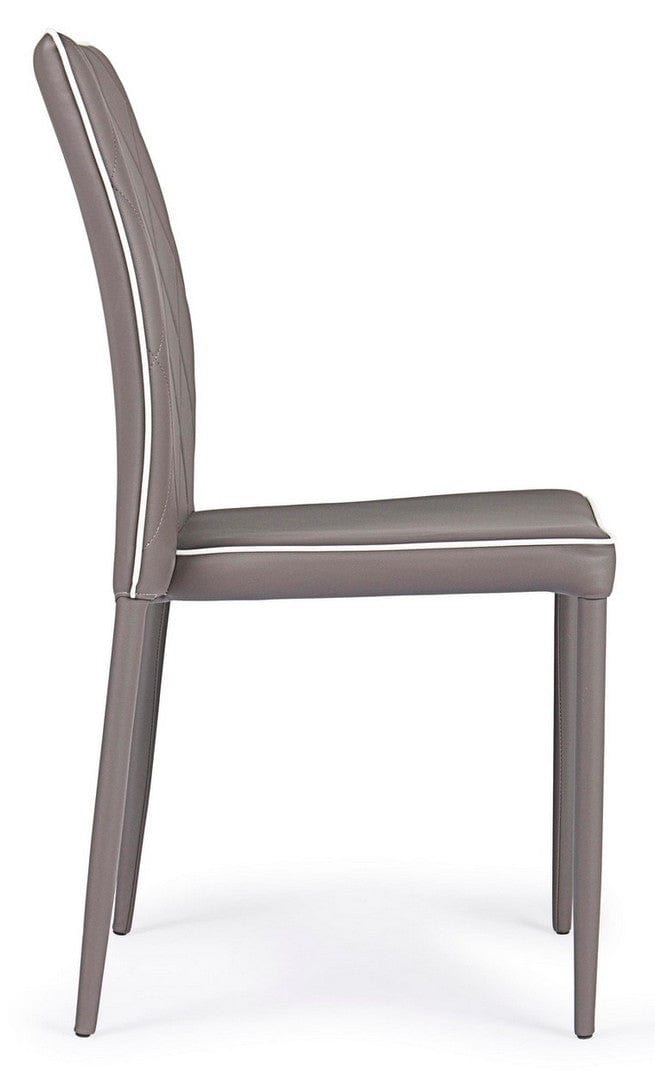 Set di 4 sedie da pranzo in ecopelle Achille Cappuccino (4)