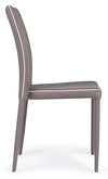 Set di 4 sedie da pranzo in ecopelle Achille Cappuccino (4)