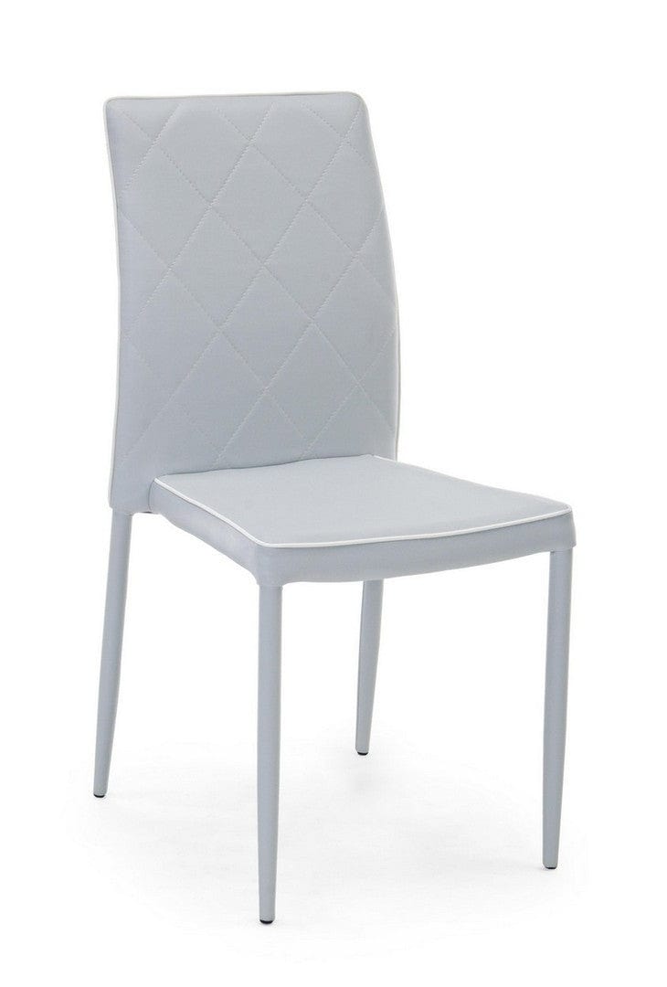 Set di 4 sedie da pranzo in ecopelle Achille Grigio (2)
