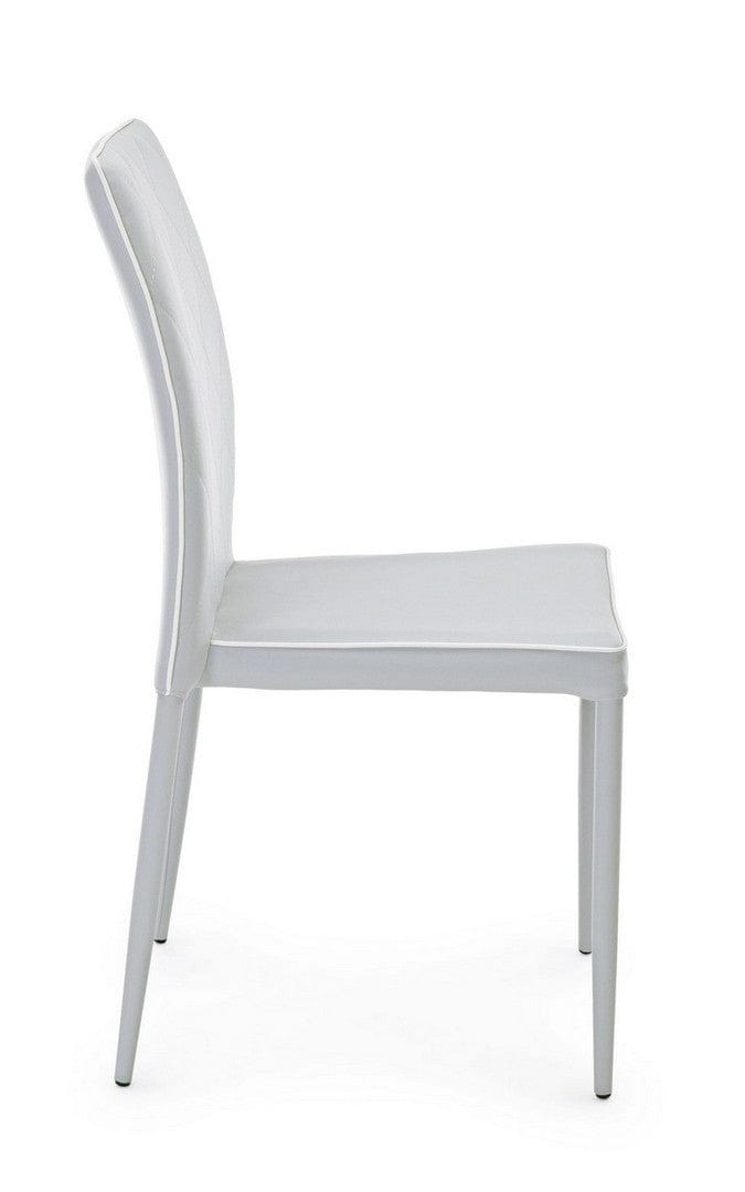 Set di 4 sedie da pranzo in ecopelle Achille Grigio (5)