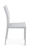 Set di 4 sedie da pranzo in ecopelle Achille Grigio (5)