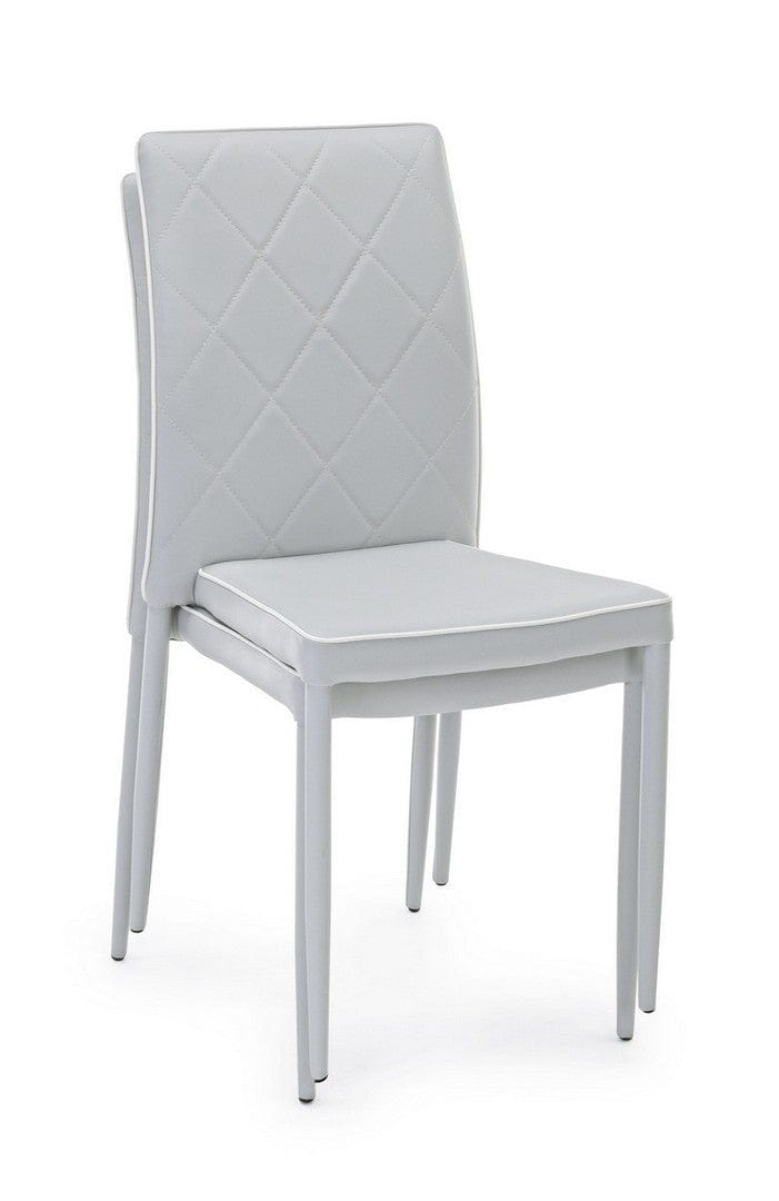 Set di 4 sedie da pranzo in ecopelle Achille Grigio (6)