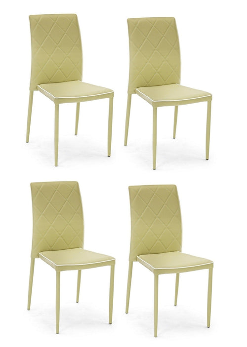 Set di 4 sedie da pranzo in ecopelle Achille Verde