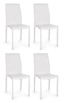 Set di 4 sedie da pranzo in ecopelle Adda Bianco