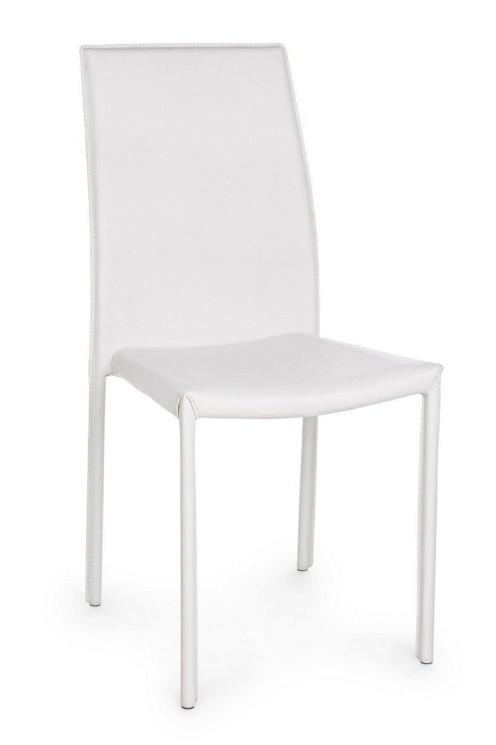 Set di 4 sedie da pranzo in ecopelle Adda Bianco (4)