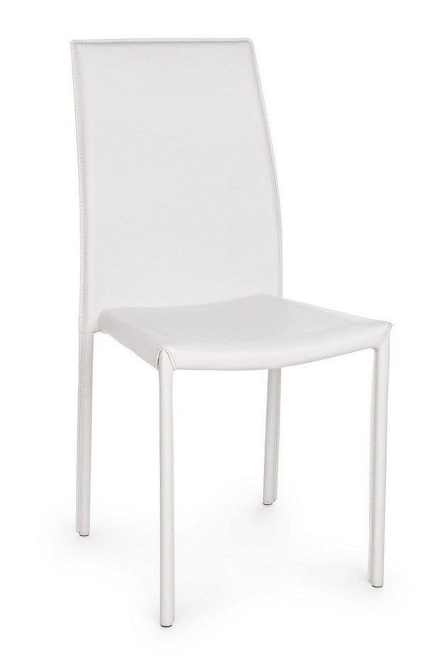 Set di 4 sedie da pranzo in ecopelle Adda Bianco (4)