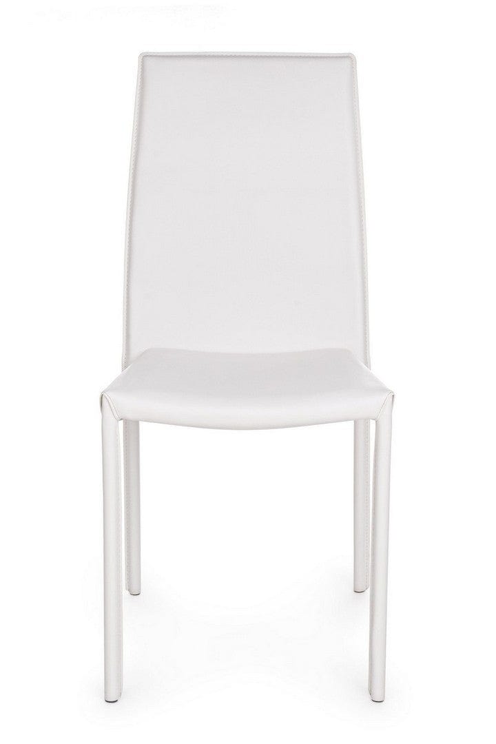 Set di 4 sedie da pranzo in ecopelle Adda Bianco (5)