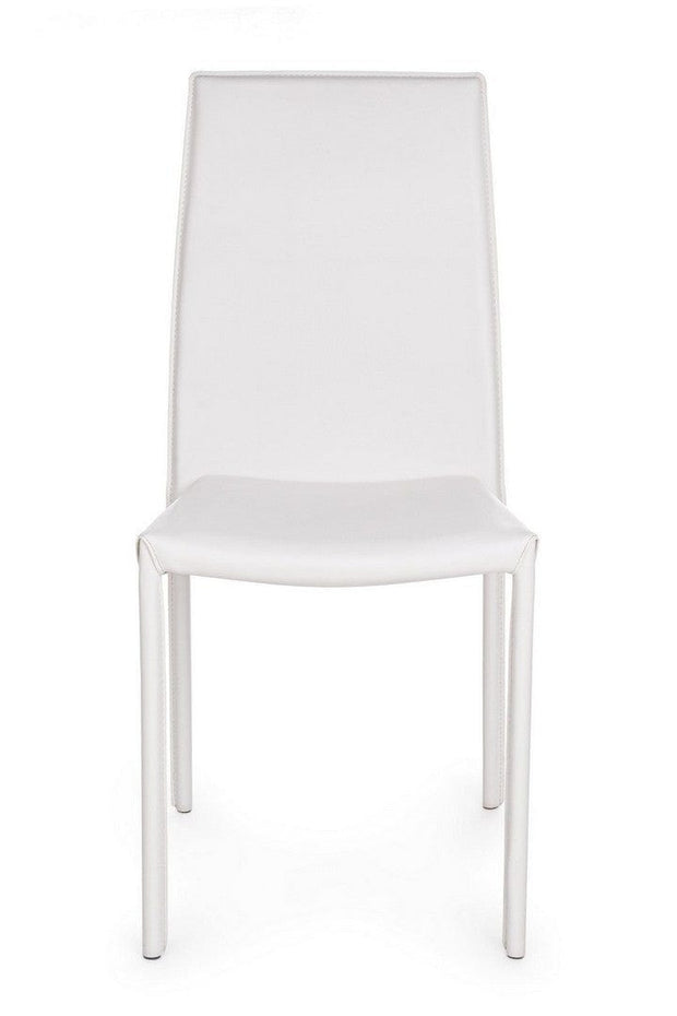 Set di 4 sedie da pranzo in ecopelle Adda Bianco (5)