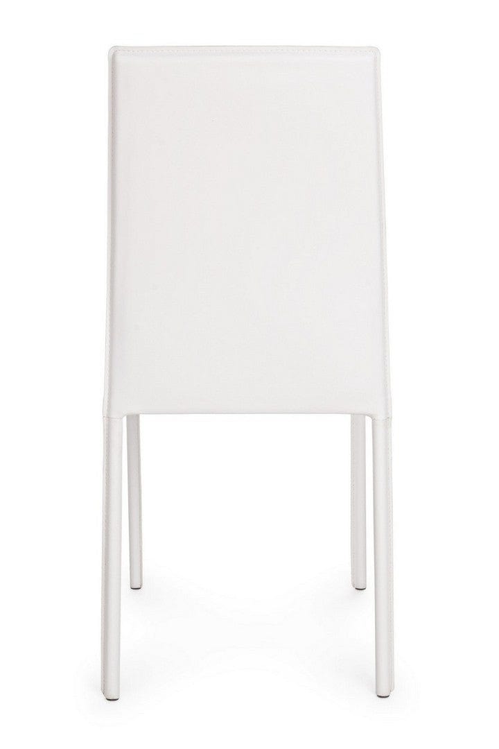 Set di 4 sedie da pranzo in ecopelle Adda Bianco (6)