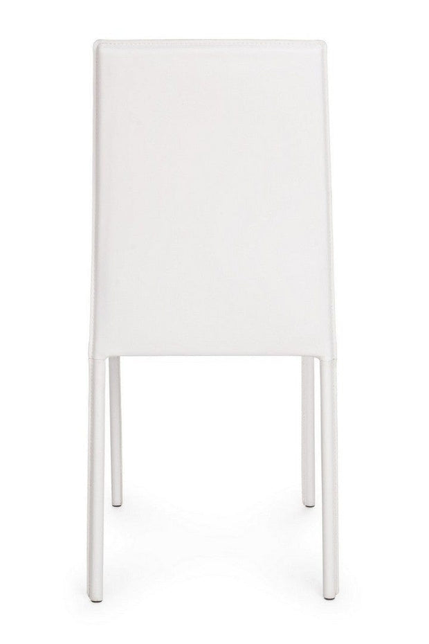Set di 4 sedie da pranzo in ecopelle Adda Bianco (6)