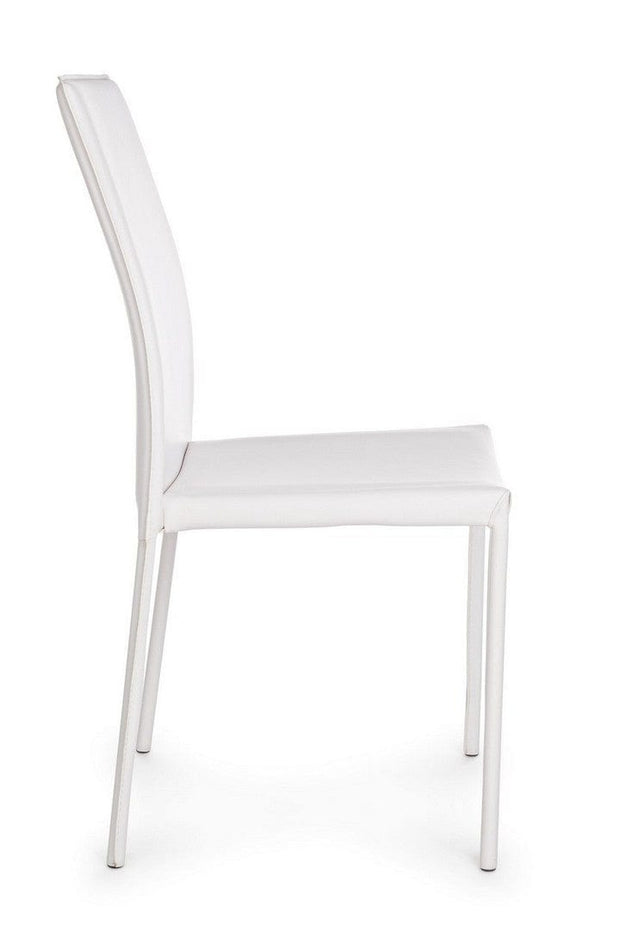 Set di 4 sedie da pranzo in ecopelle Adda Bianco (7)