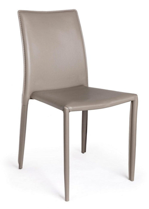 Set di 4 sedie da pranzo in ecopelle Alison Cappuccino (1)