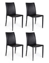 Set di 4 sedie da pranzo in ecopelle Alison Nero