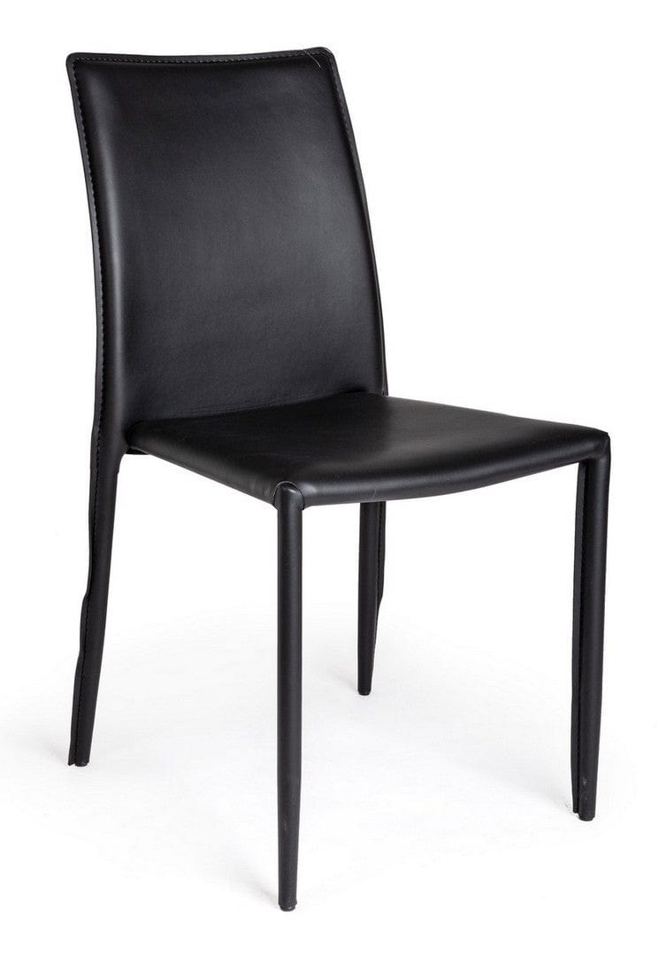 Set di 4 sedie da pranzo in ecopelle Alison Nero (2)