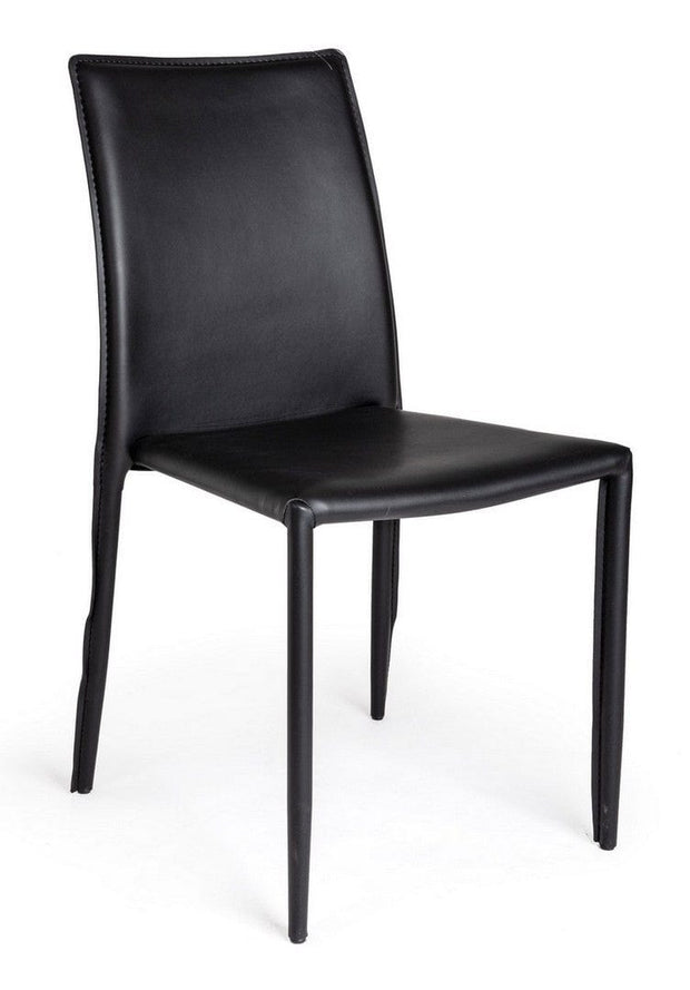 Set di 4 sedie da pranzo in ecopelle Alison Nero (2)