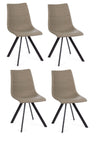 Set di 4 sedie da pranzo in ecopelle Alva Cappuccino