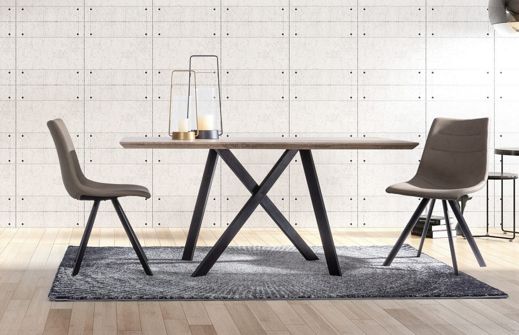 Set di 4 sedie da pranzo in ecopelle Alva Cappuccino (1)