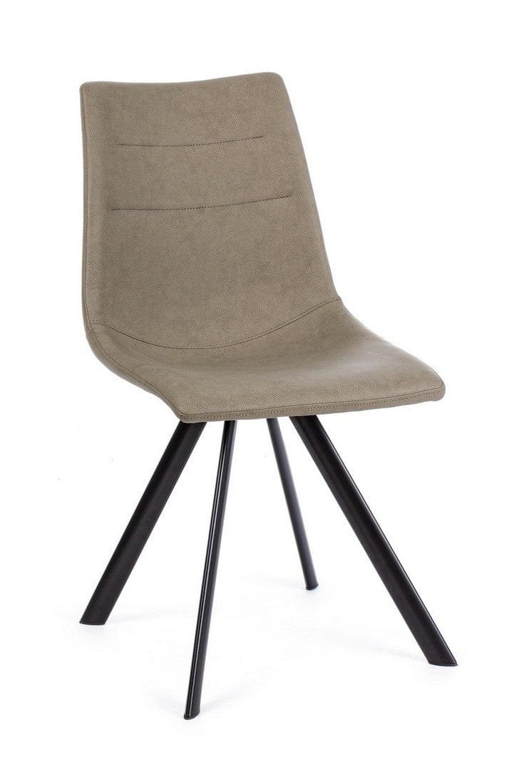 Set di 4 sedie da pranzo in ecopelle Alva Cappuccino (2)