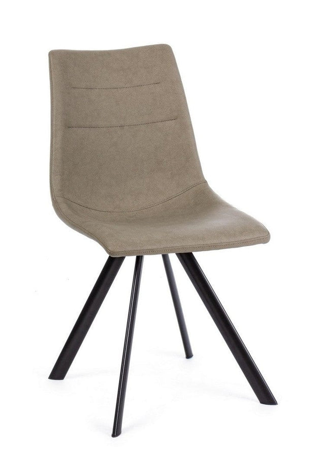 Set di 4 sedie da pranzo in ecopelle Alva Cappuccino (2)