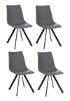 Set di 4 sedie da pranzo in ecopelle Alva Grigio