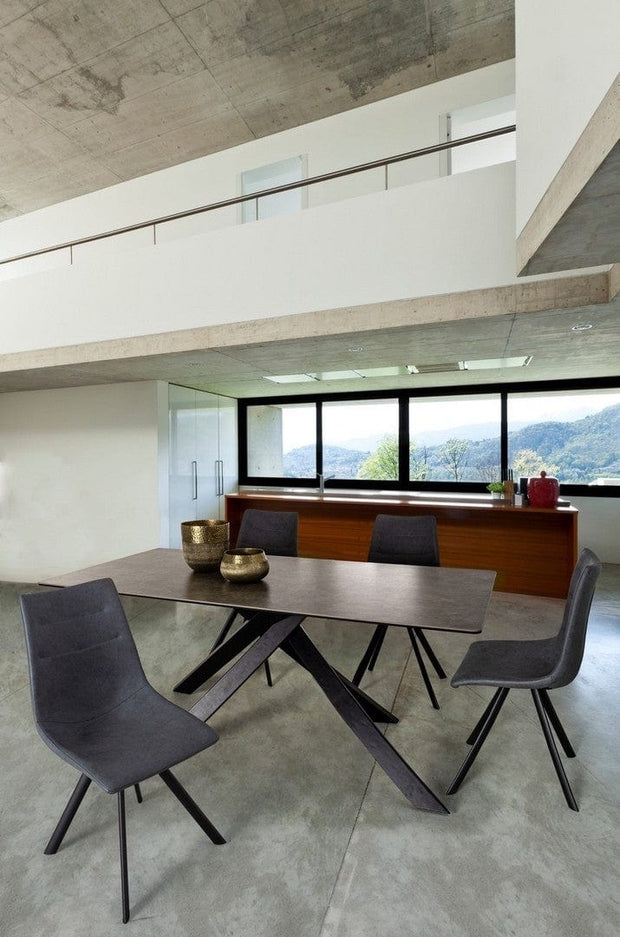 Set di 4 sedie da pranzo in ecopelle Alva Grigio (3)
