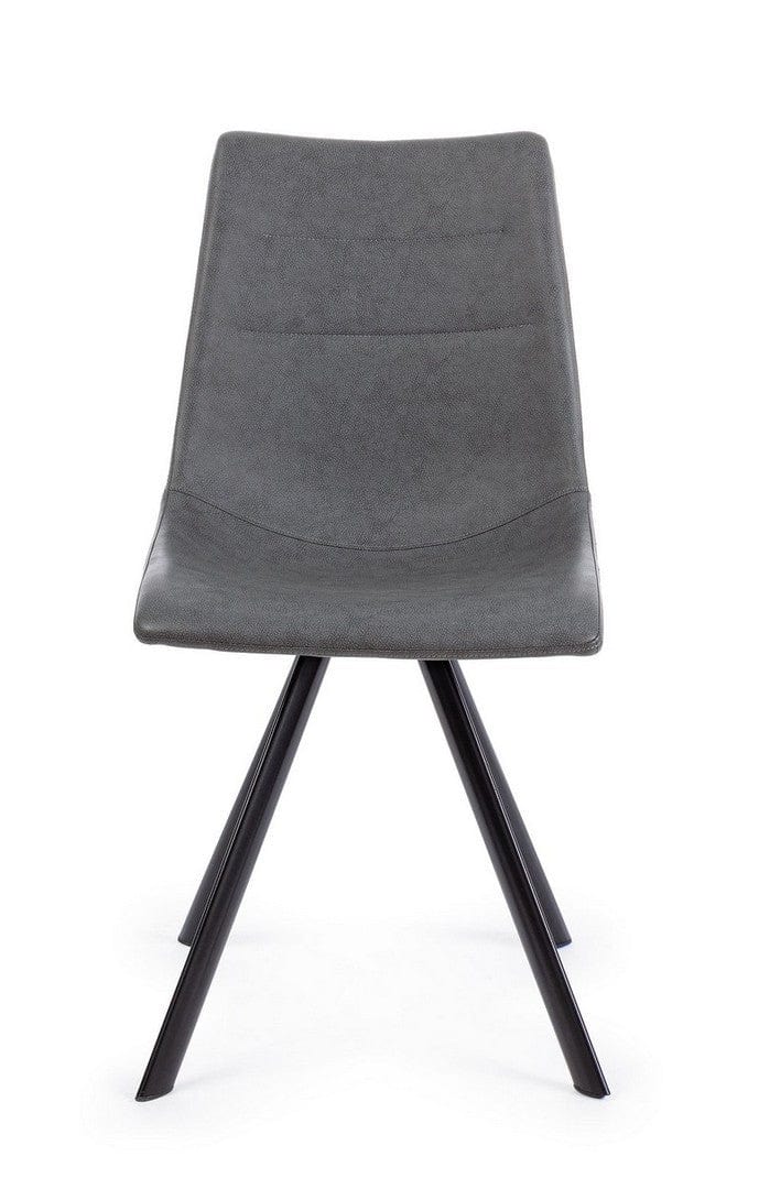 Set di 4 sedie da pranzo in ecopelle Alva Grigio (6)