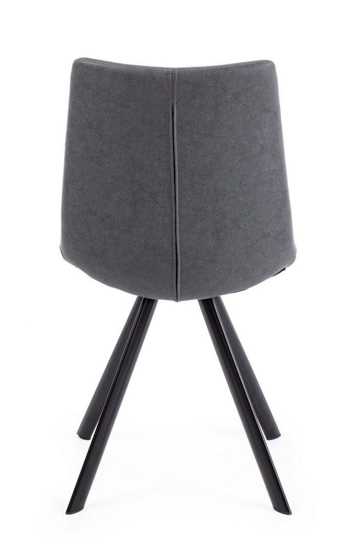 Set di 4 sedie da pranzo in ecopelle Alva Grigio (7)