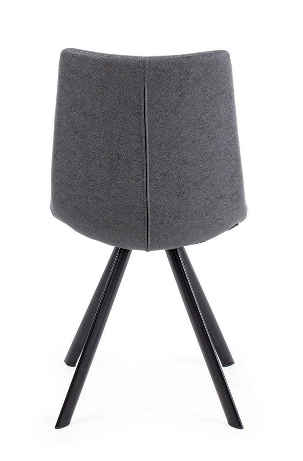 Set di 4 sedie da pranzo in ecopelle Alva Grigio (7)